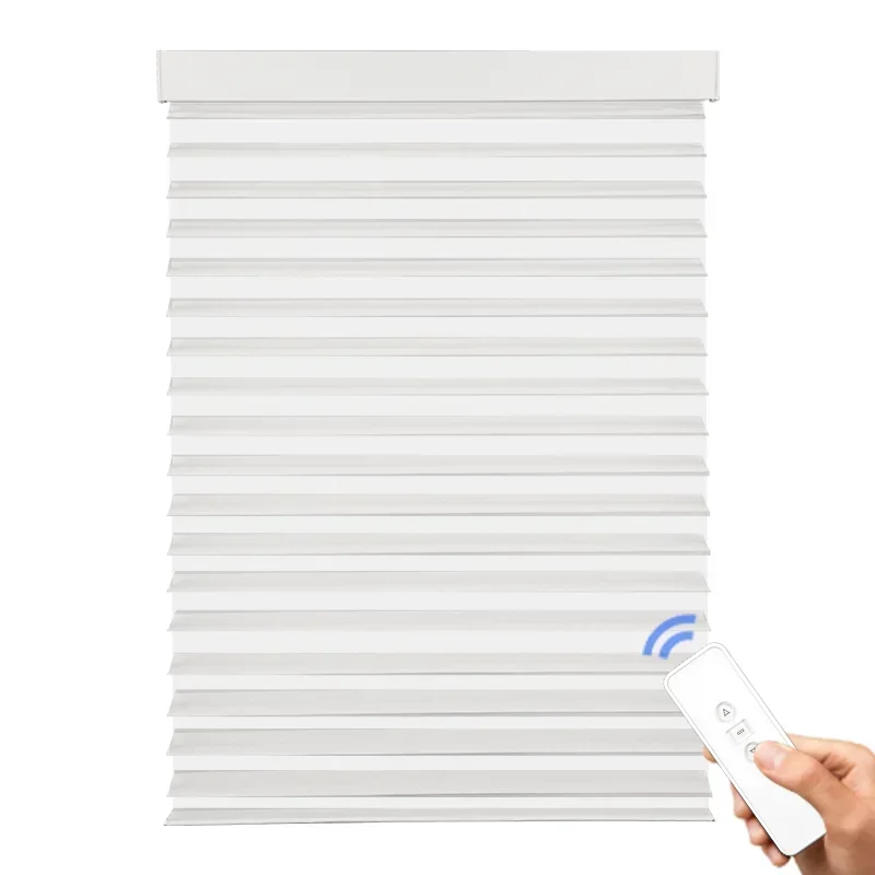 Sell like hot cakes motorized shangri-la blinds top sale automatic Triple blind electric shangri-la shade for window