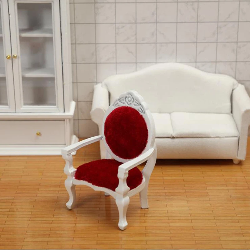 1/12 Dollhouse Mini Sofa Stool Chair Pillow Furniture Model for Dollhouse Decor