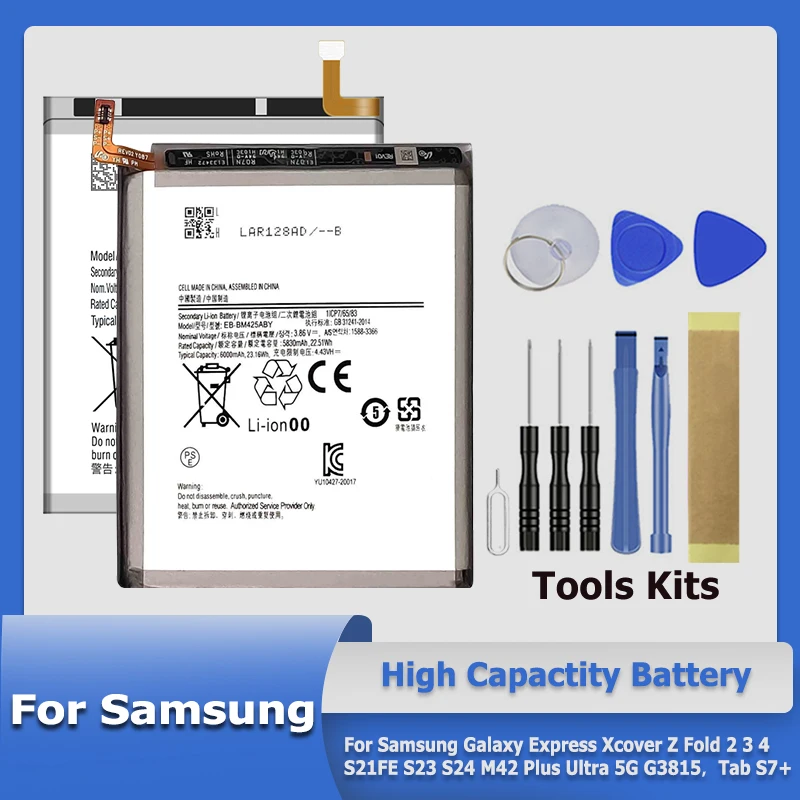 EB-L1L7LLU EB-BS921ABY New Battery For Samsung Galaxy Express Xcover Z Fold 2 3 4 S21FE S23 S24 M42 Plus Ultra 5G G3815，Tab S7+