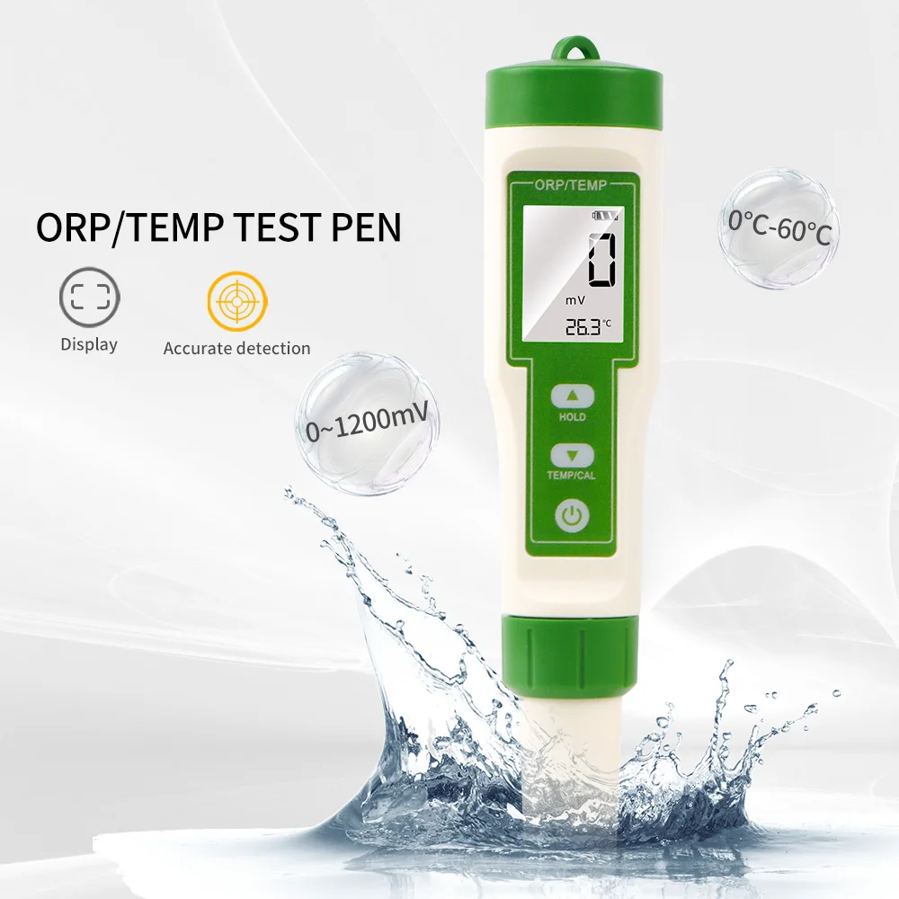 Portable Digital ORP Meter 2 in 1 Water Quality Tester ORP Temp Meter High Precision ORP Test Pen Water Analyzer for Aquarium