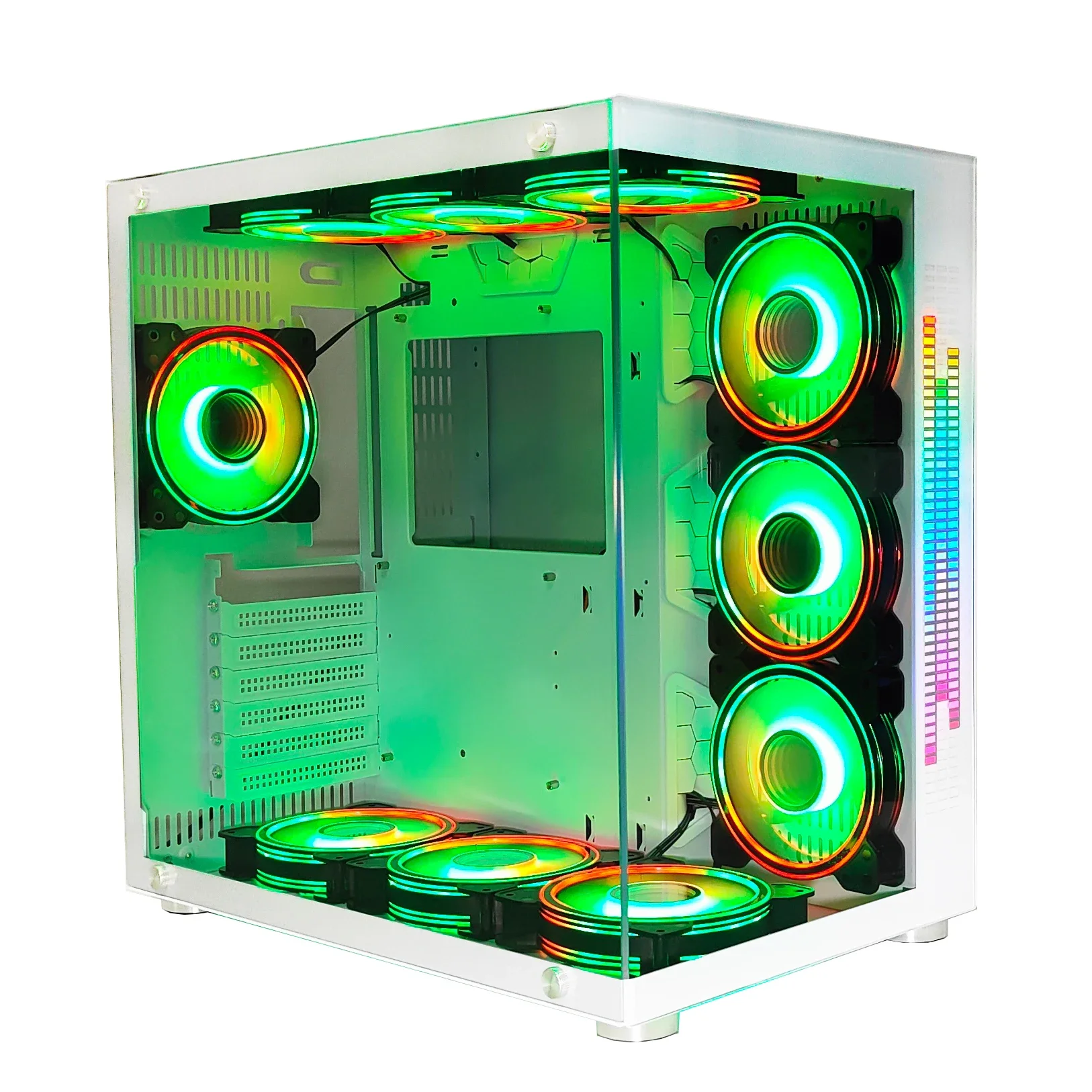 

2024 New Trend Gaming PC Case Custom Gaming ATX Computer Casing Wide Cube Computer Cases & Towers PC ATX Case with RGB Fan