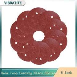 10PCS 5 Inch 8 Holes Hook and Loop Sanding Discs Adhesive Sandpaper 125MM for Random Orbital Sander 40-2000 Grits Abrasive Sheet