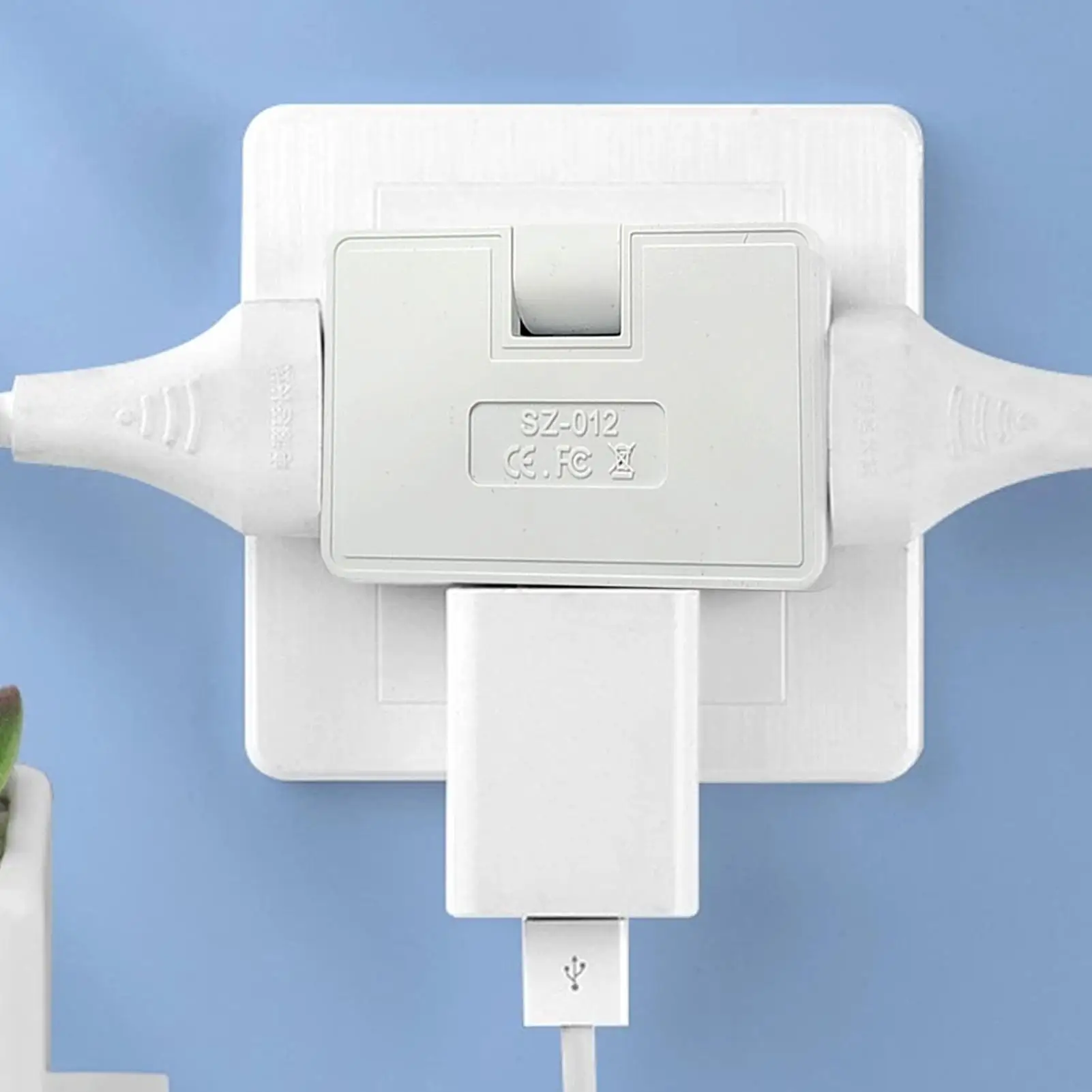 Multi Wall Expander Adapter Electrical Multi-Outlets Safe Fire Resistant 3 Way Flat Wall Outlet Extender For Tight Spaces Home