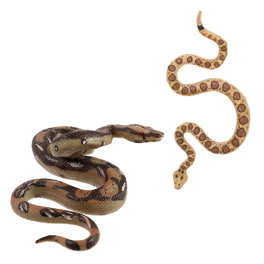 2 Pcs Artificial Snake Toy Fake Prop Model Prank Joke Toys Plastic Child Simulation Animal