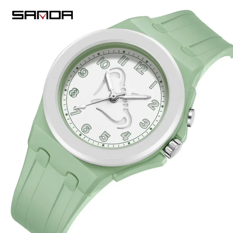 Sanda homens e mulheres casual sports watch, automático, borracha, quartzo, à prova de choque, para o exterior, casal, novos modelos, 2024