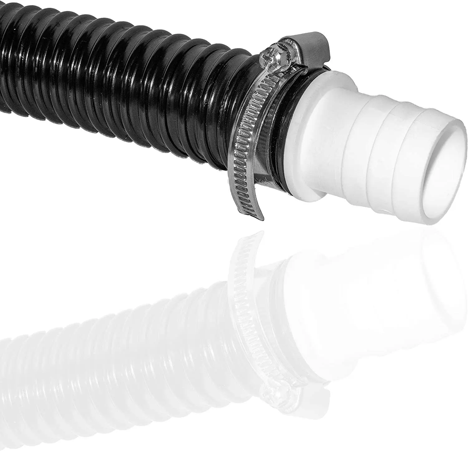 32mm Hose Adapter Replacement Threaded with Clamp for Pool Sets Fits Filter Pumps Generators and Salt Systems with Threaded Hose