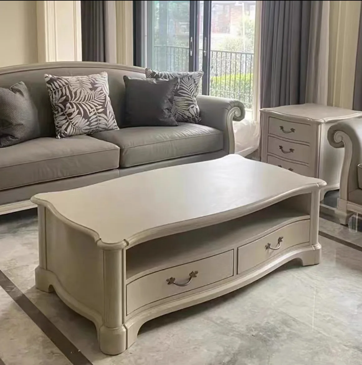

North American queen series living room solid wood coffee table TV cabinet living room combination ash wood large apartment