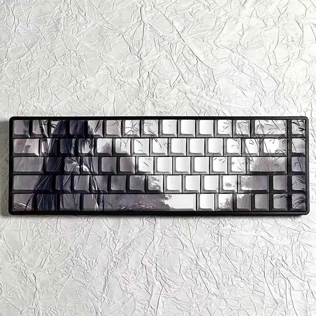 Bamboo Rain 2.0 Keycaps  Anime Key Cap PBT Cherry Profile Custom Keycap Mechanical Keyboard Made68 Mad68 Wooting 60