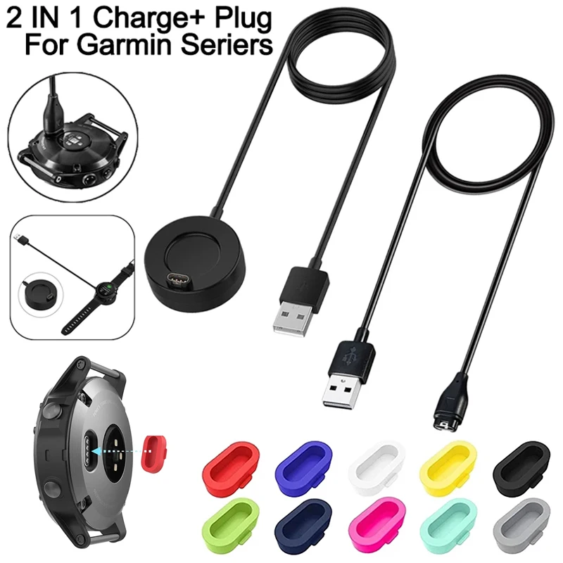 Ladekabel für Garmin Vivoactive 3 Ladegerät 4S 935 Ladegerät USB Dock 945 245 Fenix 7 7S 7X 6 6S 6X Pro 5 5S 5X Plus Stecker Abdeckung