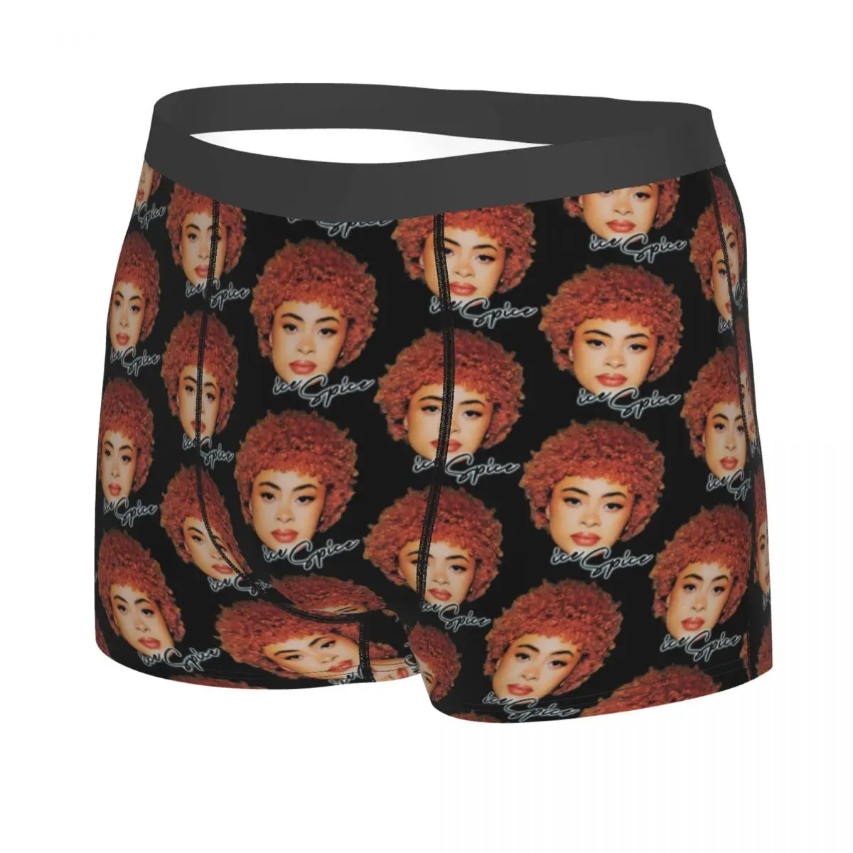 Custom Male Novelty Ice Spice Big Face Hiphop Music Rap Underwear Boxer Briefs Soft Shorts Panties Underpants