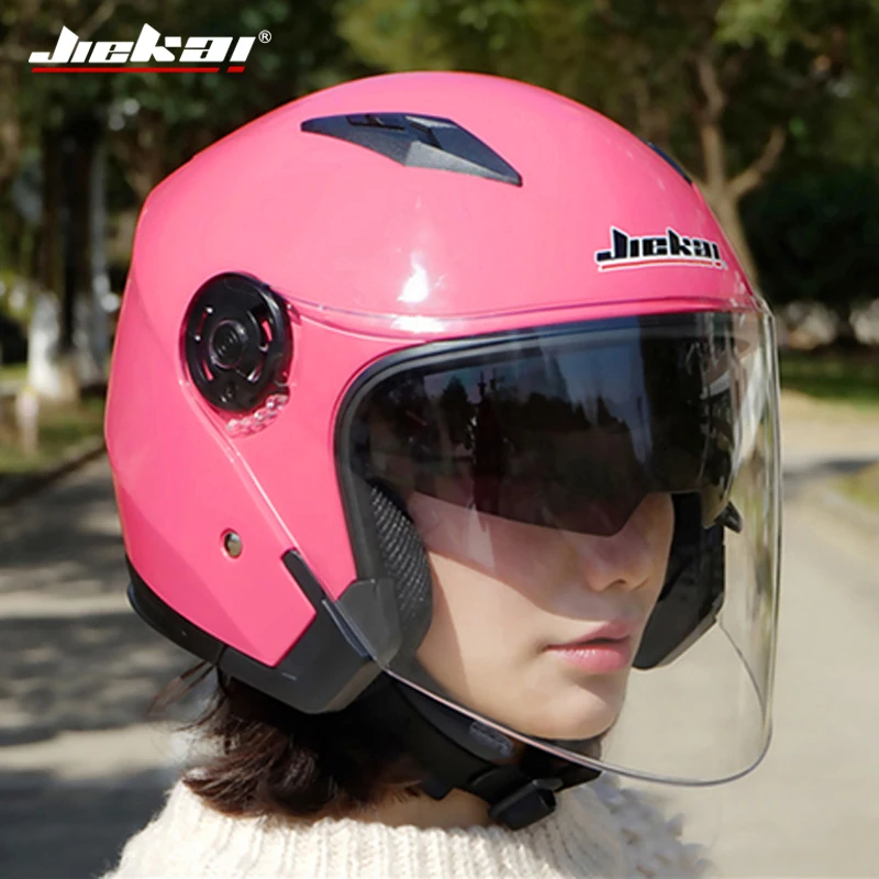 Motorcycle Helmets Electric Vehicle Helmet Half Covered Helmet Double Lens Use  Adjustable Vent Breathable Lining Desigm