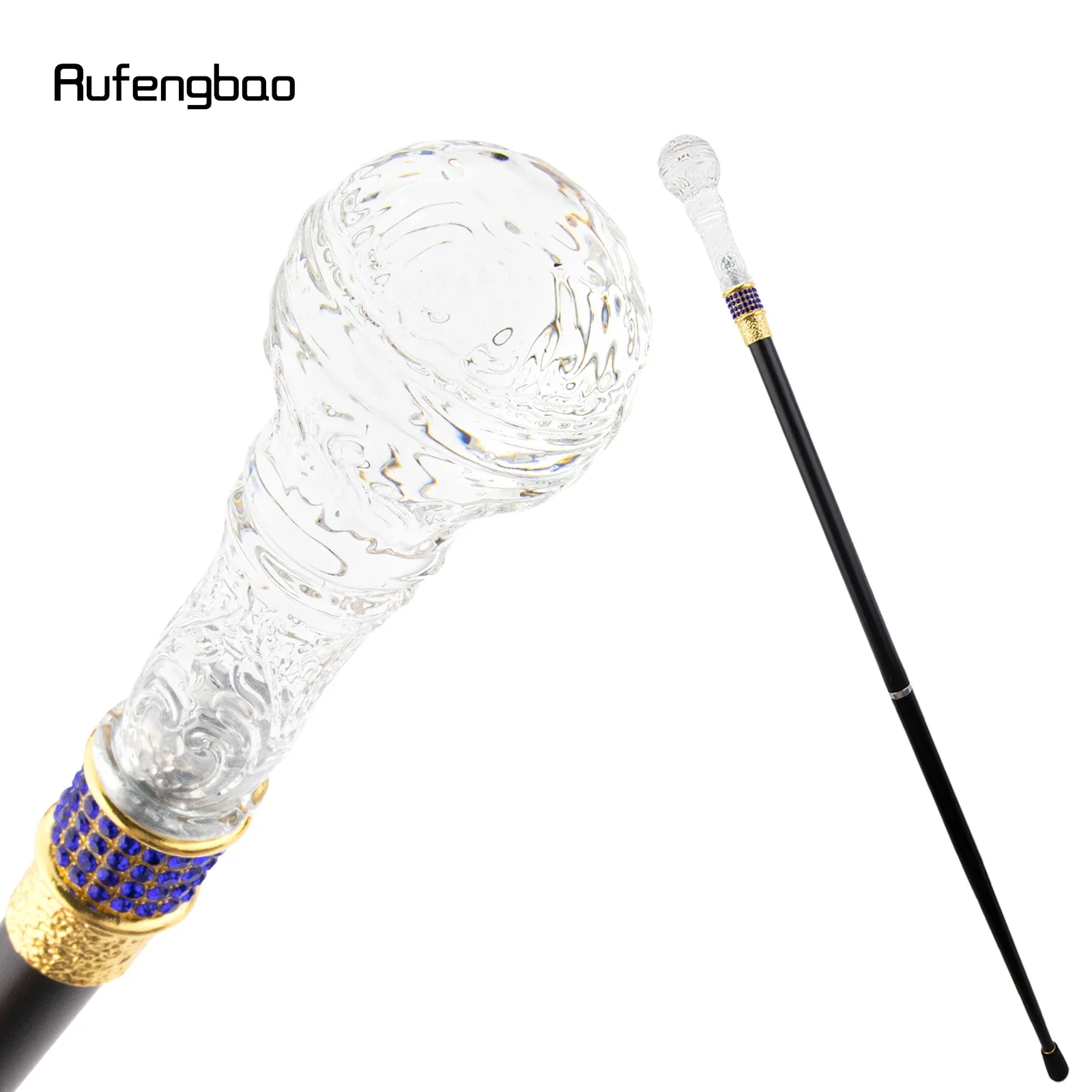 Transparent Ball Glass Golden Purple Alloy Fairy Wands for Girls Princess Walking Stick Wand  Performance stage Cane 94cm