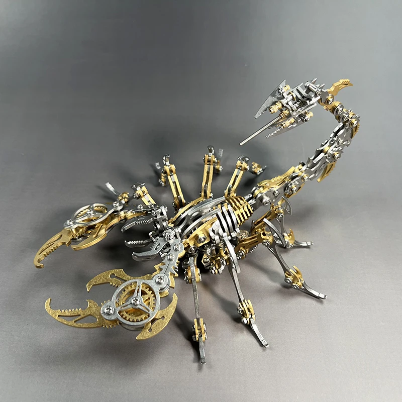 Puzzle en métal Scorpions 3D pour adultes, kit de modèle d'insecte mécanique Steampunk, ville flottante, artisanat de guerre en acier, jouet à assembler fait à la main