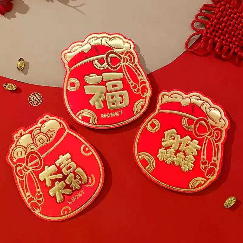 

6pc Chinese New Year Red Envelopes Supplies Spring Festival Lucky Money Pockets Decor Spring Festival Supplies Fuzi Red Envelope