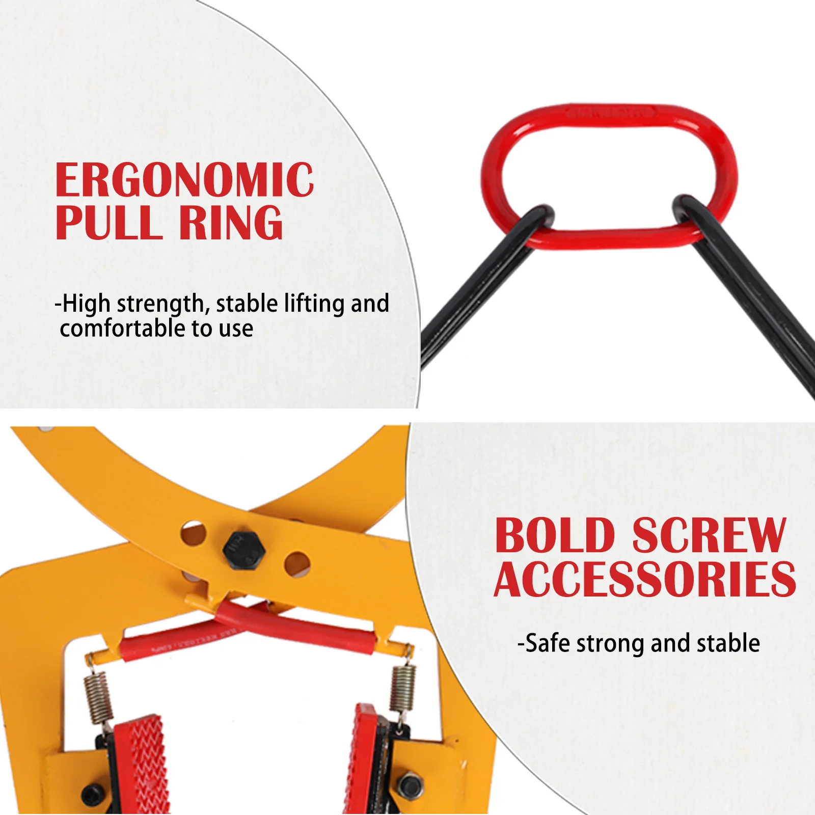 พาเลท PULLER CLAMP หินคีมยกสลิงแหวนหิน CLAMP 280 กก.เปิดกราม 6-24 ซม.