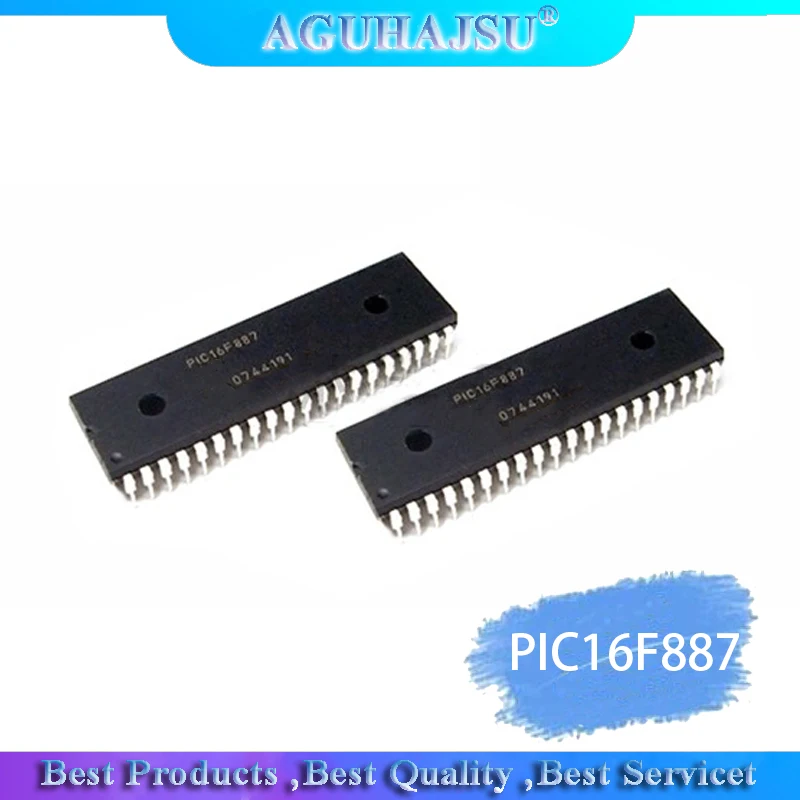 1PCS  PIC16F887-I/P PIC16F887 16F887 DIP40 Embedded-microcontroller