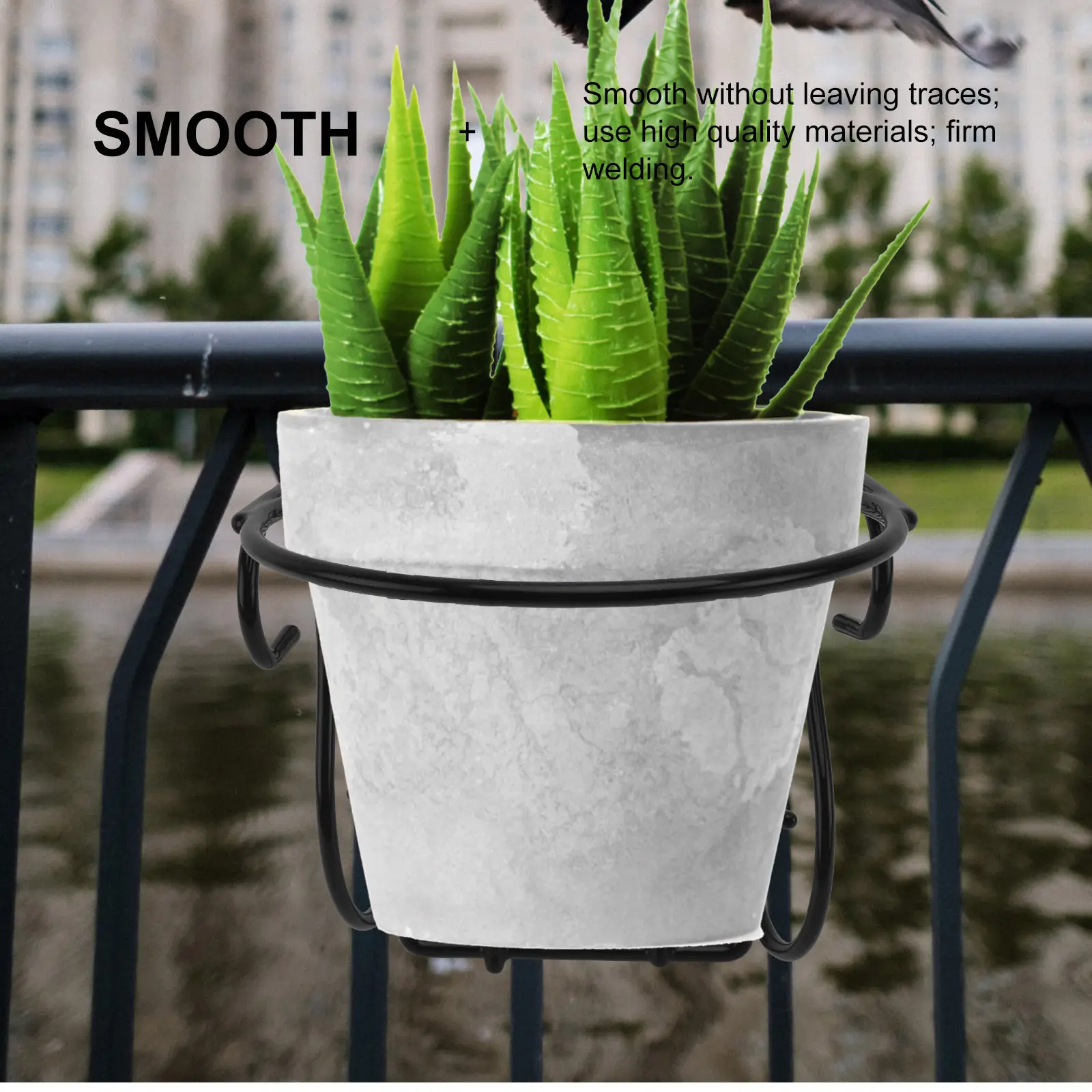4Pcs Sturdy Iron Flower Hanging Rack for Orchids and Small Bonsai Wall Hangers Orchids Flowerpot Holder Outdoor Garden