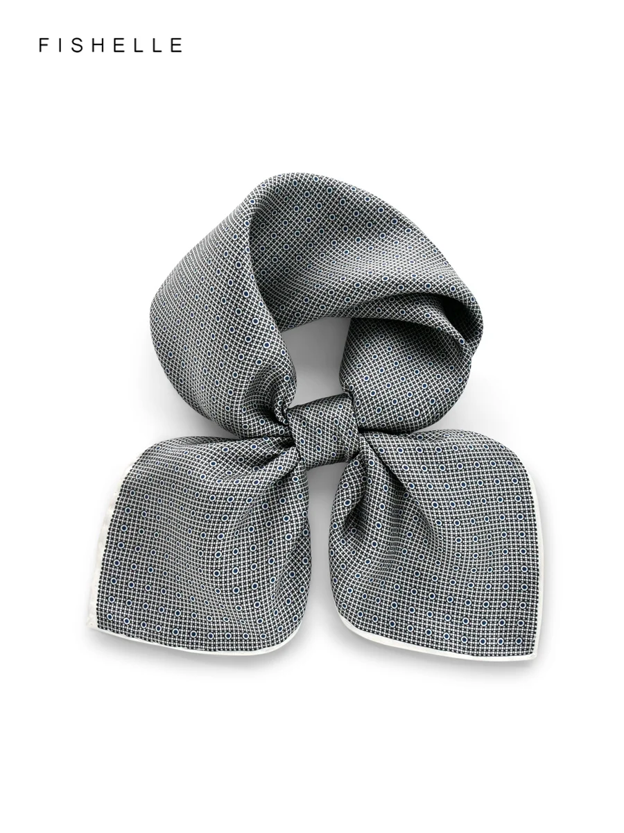 

Серый сетчатый мужской карманный квадратный 100% шелковый шарф из саржи, женский шейный платок 50 см, шаль, деловой роскошный подарок, носовой платок