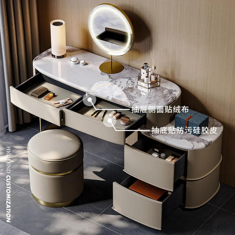 Makeup Storage Vanity Dresser Nordic Luxury Drawer Mirrors Dressing Table Modern Items Coiffeuse Chambre Bedroom Furniture