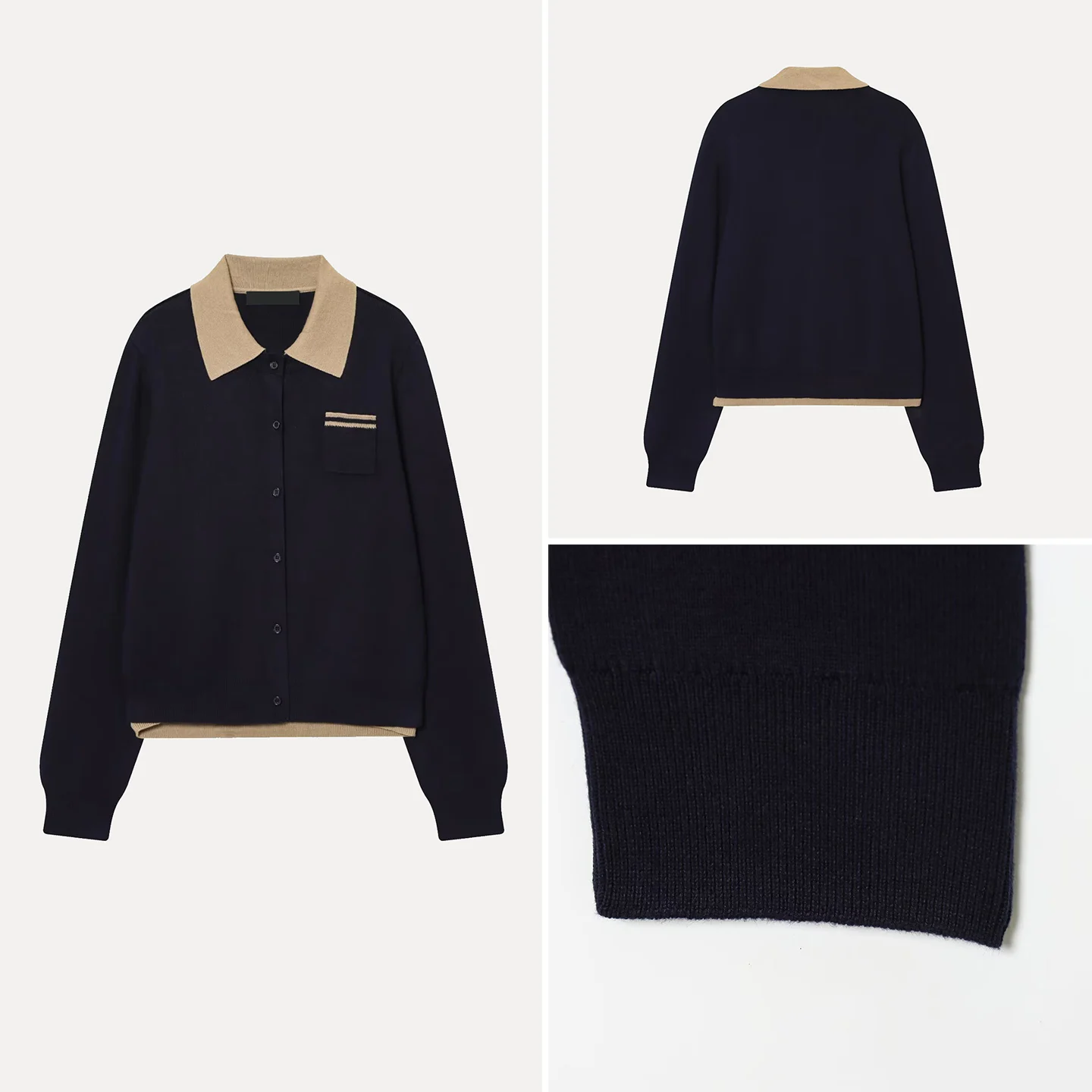 

Z Women's Faion Knitted Patchwork Color Blo irt Versatile Daily Wear Commute Sle Long Sve Ne