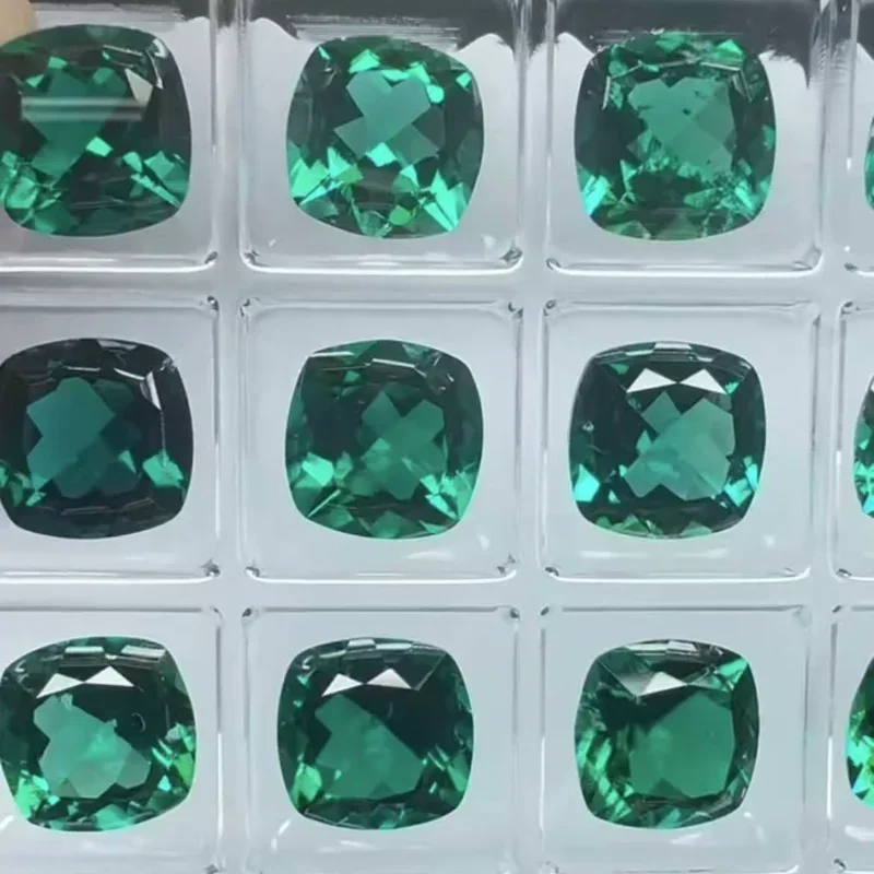 Natürliche Einschlüsse Hydrothermisch im Labor Gezüchtete Sambische Smaragde Handgeschliffene Lose Edelsteine in Verschiedenen Formen für Schmuckherstellung – Detail 4