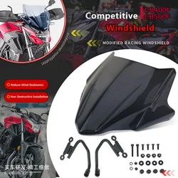 Motorcycle Racing Sports Front Screen windshield Fairing Windshield Fit For CB400F CB500F CB 400F 500F 2016-2023