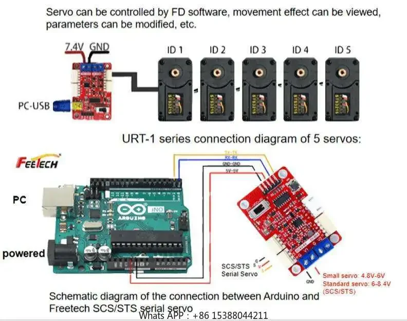 7.4V STS3215 Servos For SO-ARM100 Robotic Arm 20kgcm High Torque Intelligent Bus Servo TTL For Programming Robot