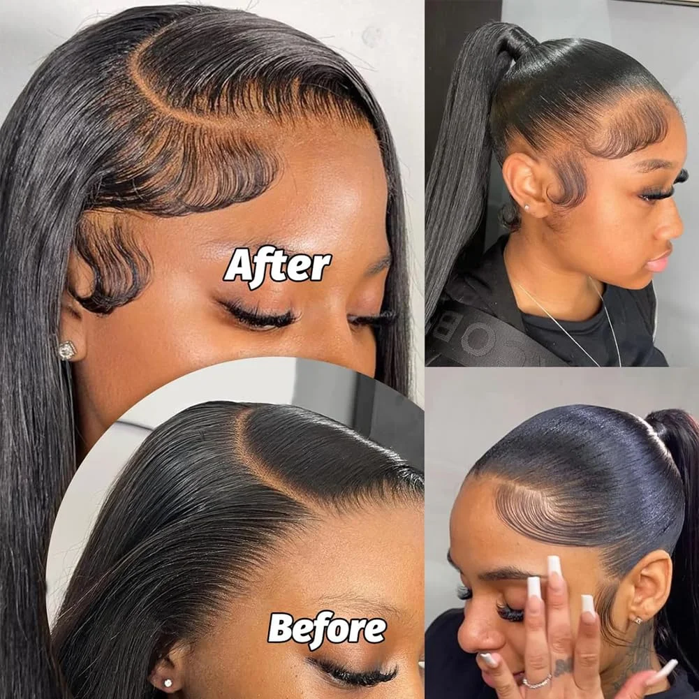 2/4/6 pçs hd rendas listras de cabelo do bebê 100% cabelo humano virgem suíço cabelo do bebê reutilizável invisível laço linha fina tiras de borda do cabelo do bebê