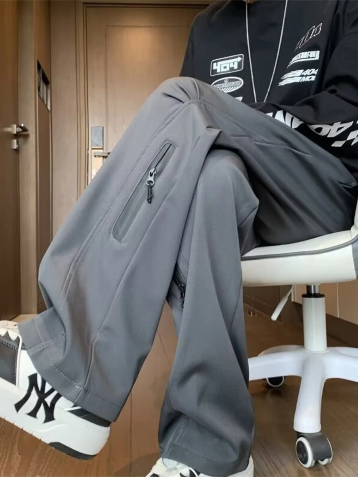 

Мужские повседневные брюки в американском стиле High Street: свободные, широкие, функциональные, для активного отдыха, осенняя коллекция, модный бренд