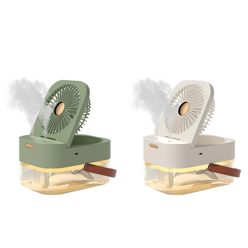 

3 In1 Humidifier Double Spray Fan Portable Fan Air Cooler Humidifier USB Fan Desktop Lamp Fan For Summer Hydration Fan