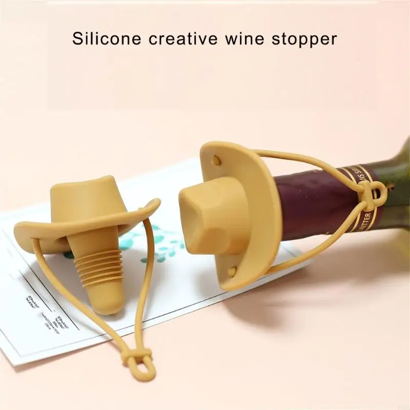 

Colorful Cowboy Hat Silicone Wine Bottle Stopper Decorative Champagnes Bottle Sealer Sealing Caps for Home Use