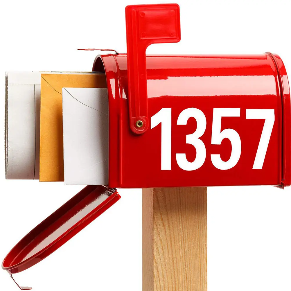 

5 Sheets Tear Off Backing Self Adhesive Number Stickers Sunproof Reflective for Mailboxes Helmets Doorplates Trash Cans Lockers