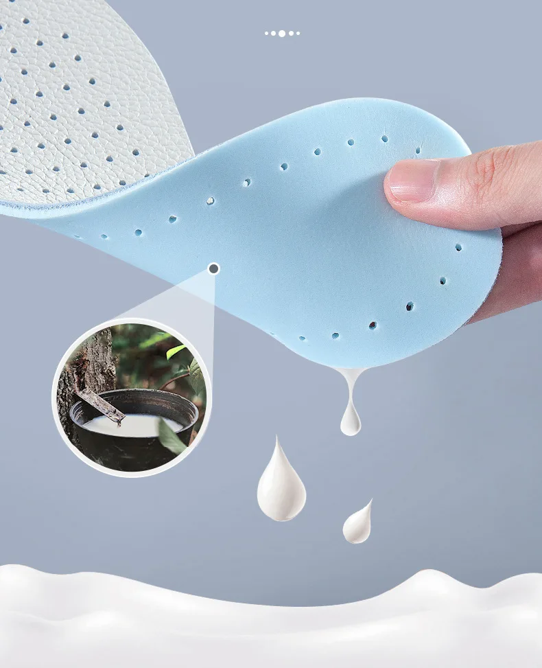 1 Paar/2 Paar Leder-Einlegesohlen, atmungsaktive Sport-Einlegesohlen, Latex-Elastik-Schuhsohle, bequeme Schuhpolster für Damen und Herren. – Detail 7