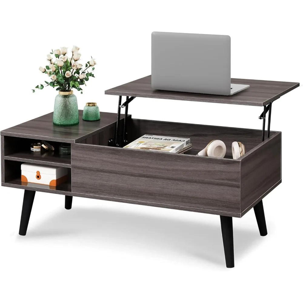 

Lift Top Coffee Table for Living Room, Small Coffee Table with Storage, Adjustable Shelf and Storage Compartment