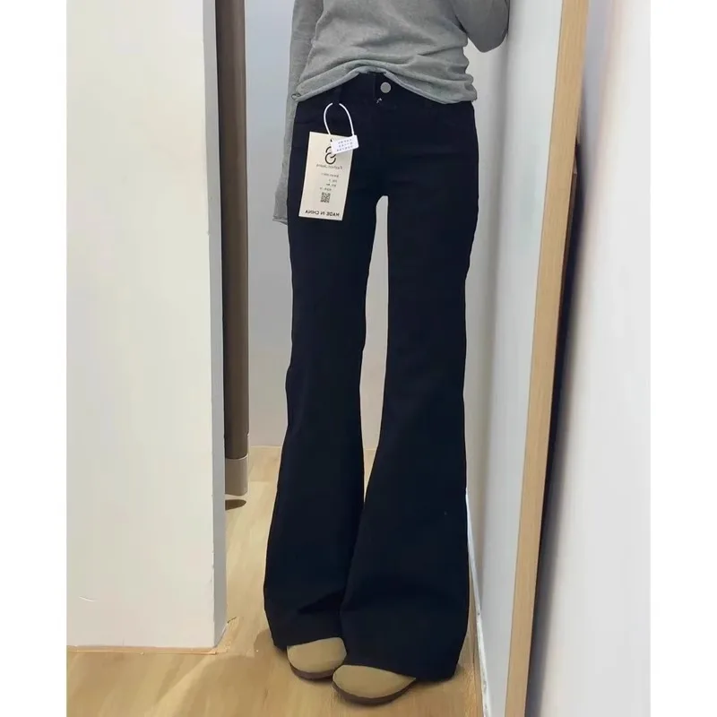 High Waist Flared Jeans Women's Slimming High Rise Wide Leg Non-Matching Draping Floor-Length Micro Flare Pants Autumn New Ar...