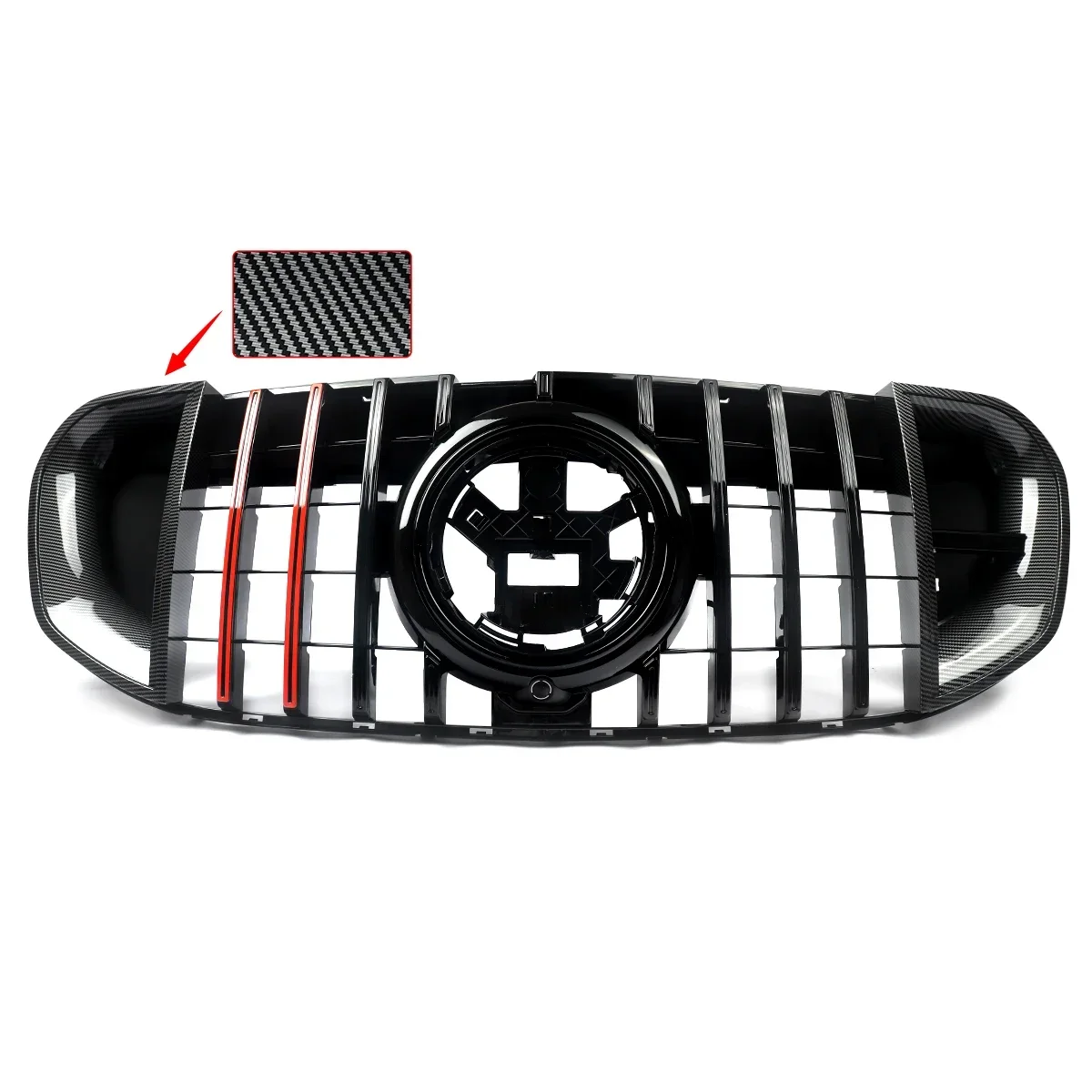 For Mercedes X167 Rocket Style Front Bumper Grille Radiator Replacement Part GLS450 GLS580 2020-2022  Front Grille Grill  Black