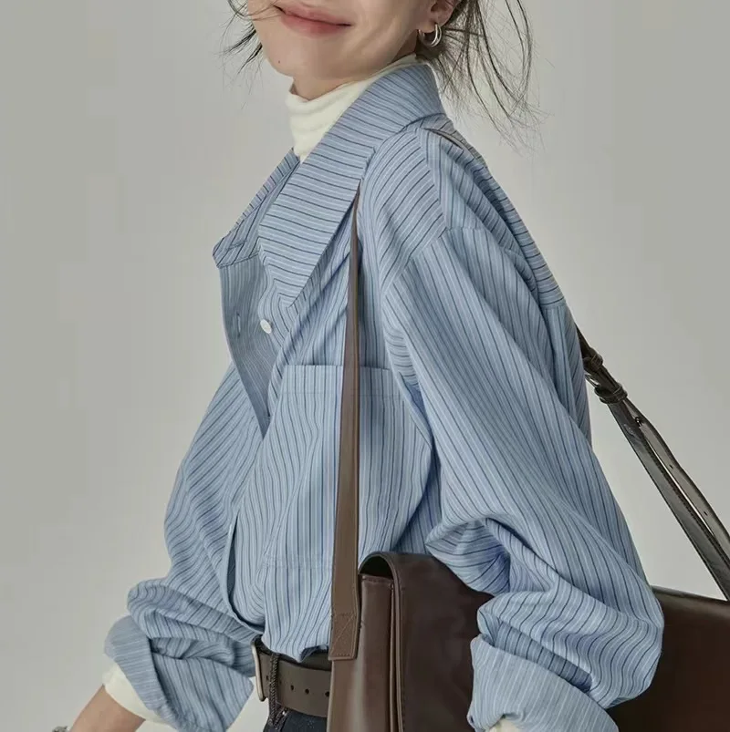 

Classic Series 2025 Upgraded Long-staple Cotton Spring and Autumn Striped Shirt New Shirt