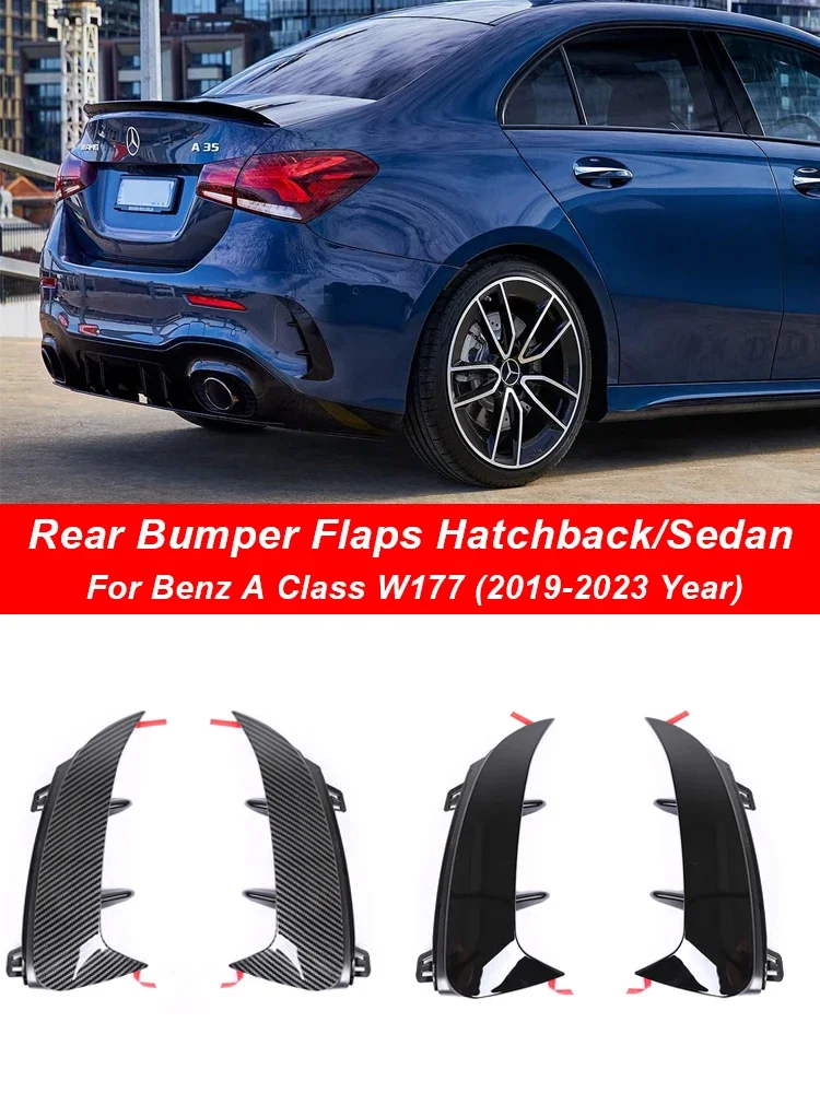 

New！ New! For Mercedes Benz A Class W177 Carbon Fastener Design Rear Bumper Canard Flaps Hatchback Sedan A35 A45 A180 2019+ Acce