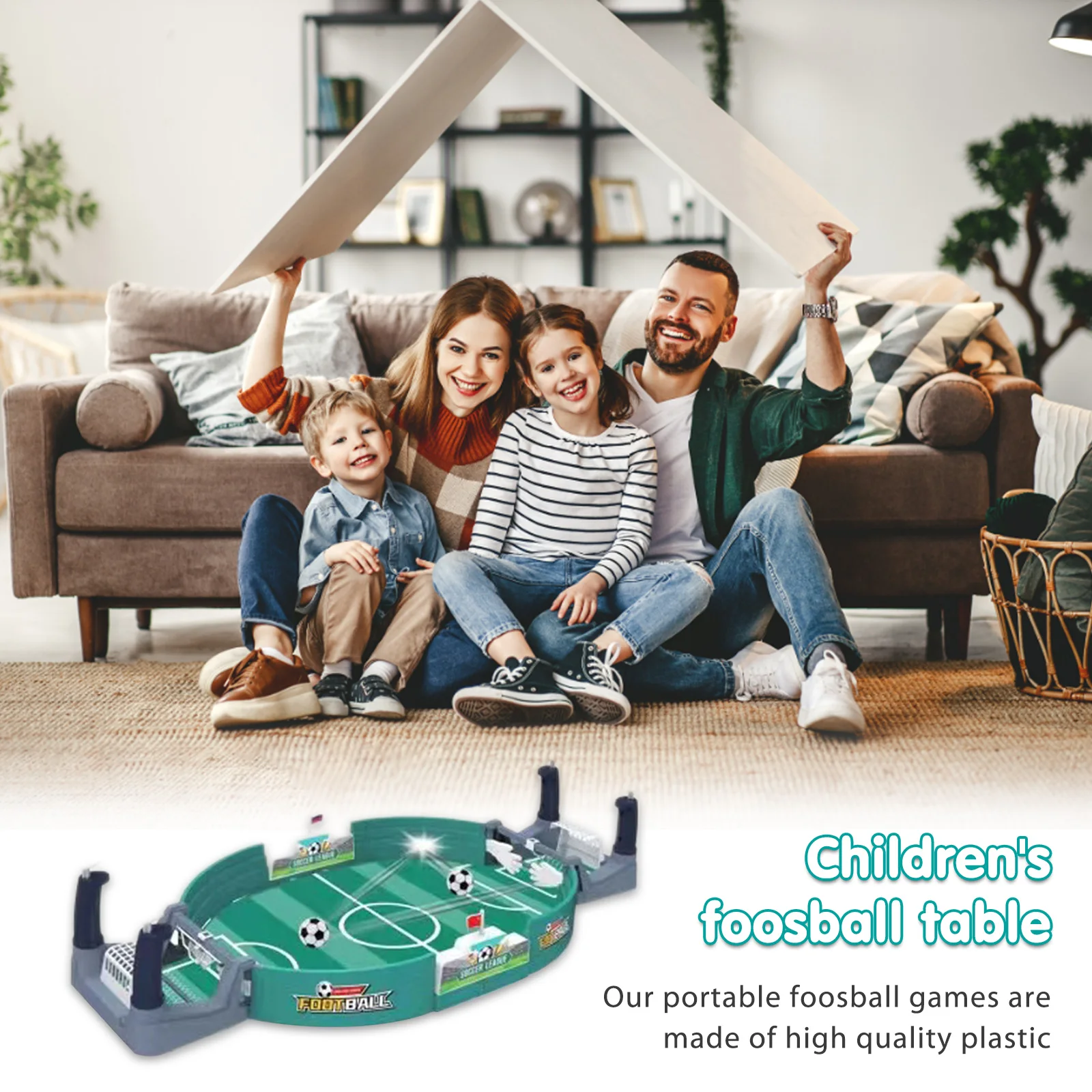 Portable Childrens Football Battle Table with 2/4/7 Footballs Two-player Battle Soccer Table Soccer Arcade Games for Kids Adults