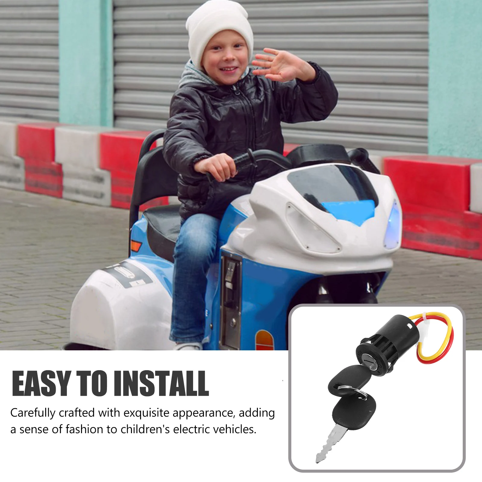 Waterproof Electric On Off For Kids' Electric Car Key Ignition Switch Motorcycle Replacement Parts Durable Plastic