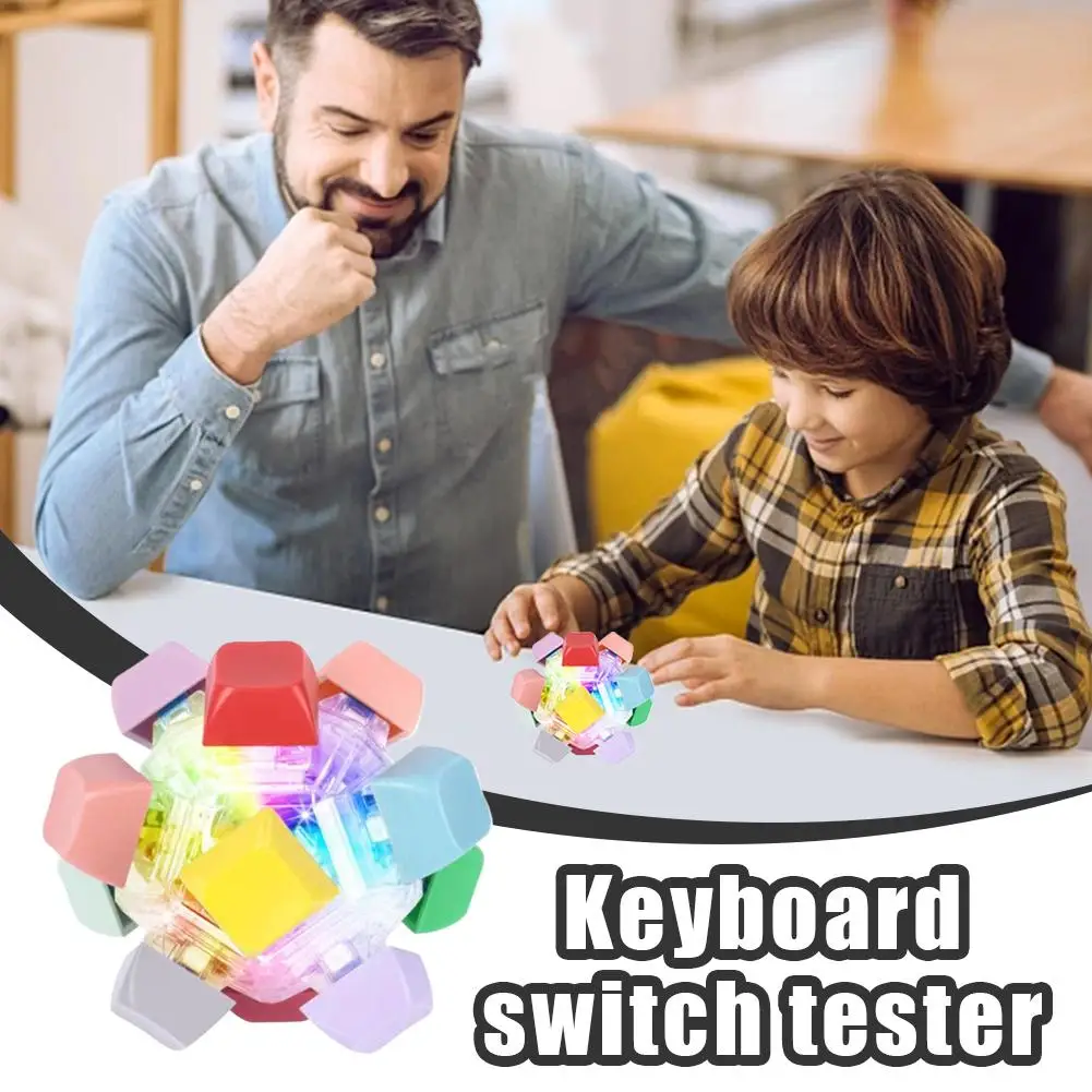 Luminous Keyboard Test Switch Pressure Reducing Press Fingertip Decompression Button Plaything On Palm With High Interactivity