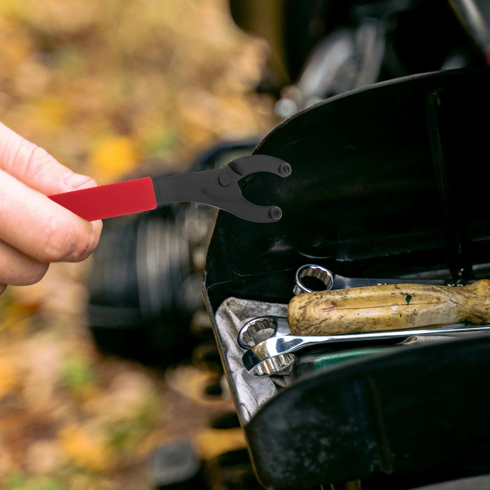 

Bicycle Repair Tool Kit Flywheel Puller Bottom Bracket Wrench Head Parts Remover Portable Bike Maintenance Set For Mountain