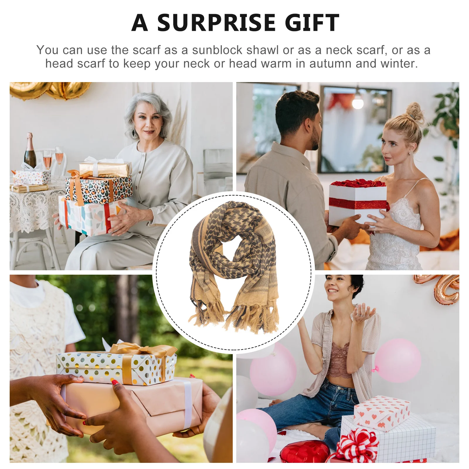 

Ветрозащитный комфортный арабский шарф-шемаг из теплого хлопка для мужчин и женщин, зимний платок для кемпинга и велоспорта