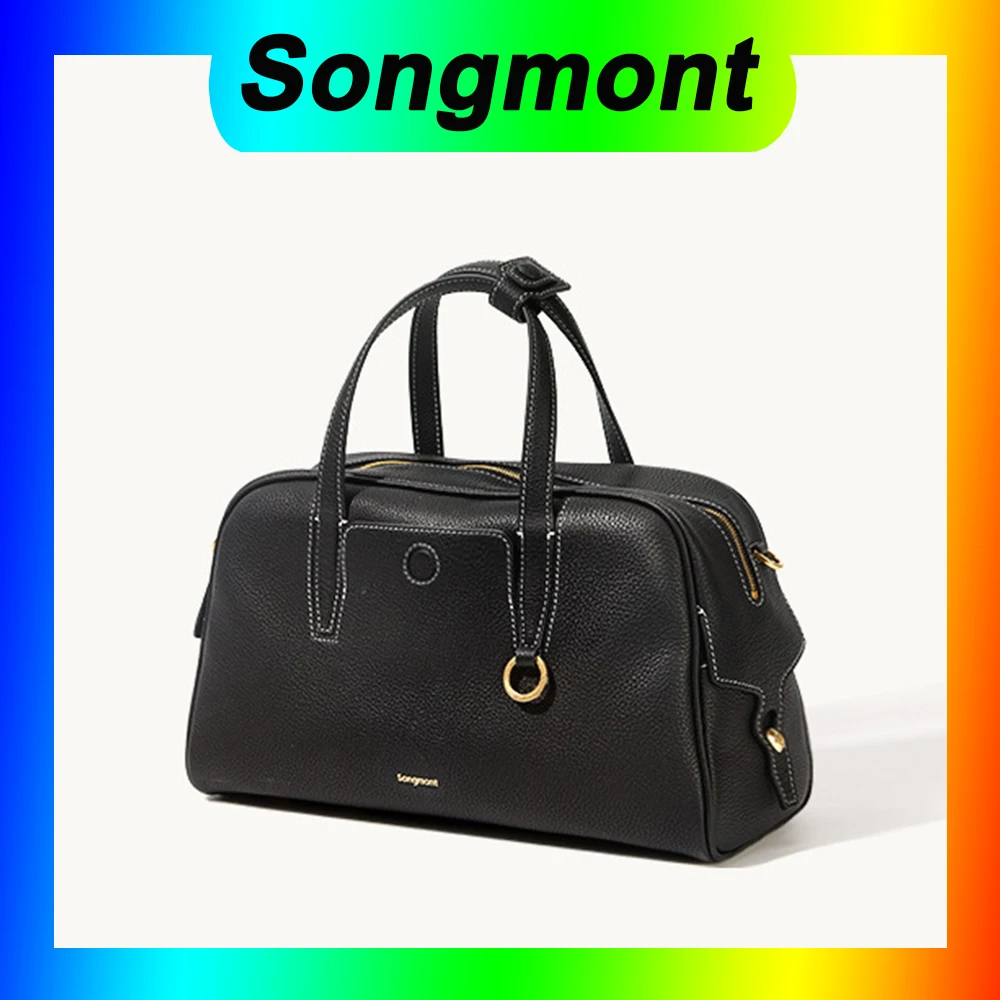

Songmont Trail Tire Cowhide Bowling Bag Boston Tote Shoulder Bag