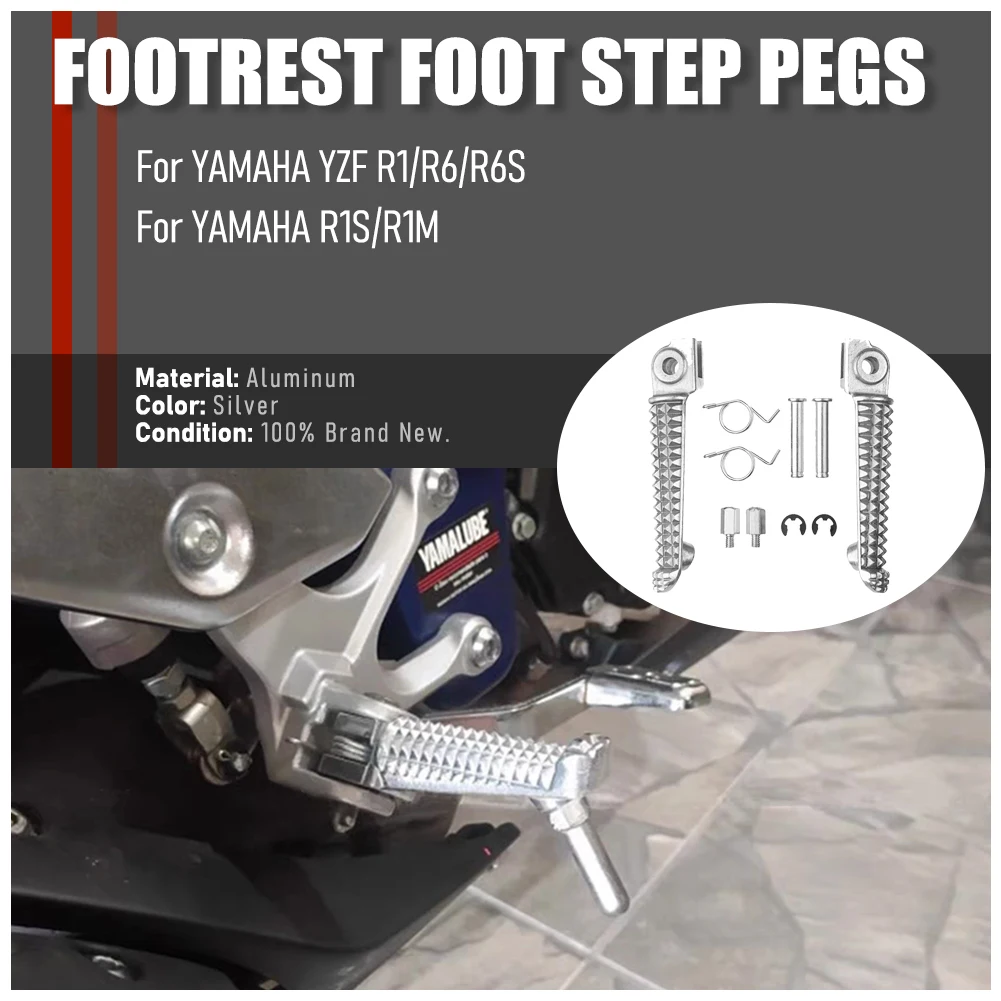 

R1S R1M 2015-2023 Motorcycle Footrest Foot Step Pegs R 1S 1M Rider Foot Rest For YAMAHA YZF R1 1998-2023 R6 1999-2020 R6S 03-09