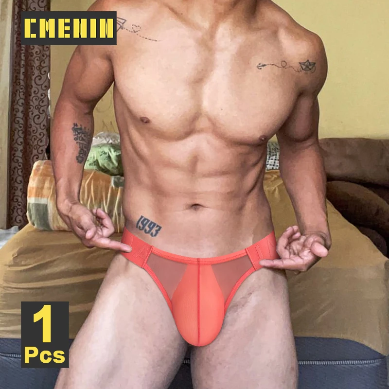 CMENIN Ultra-thin Breathable Mesh Men\'s Panties Low Waist Man Bikini Briefs Sissy Slips Gays Underpants Men Sexy Underwear Brief