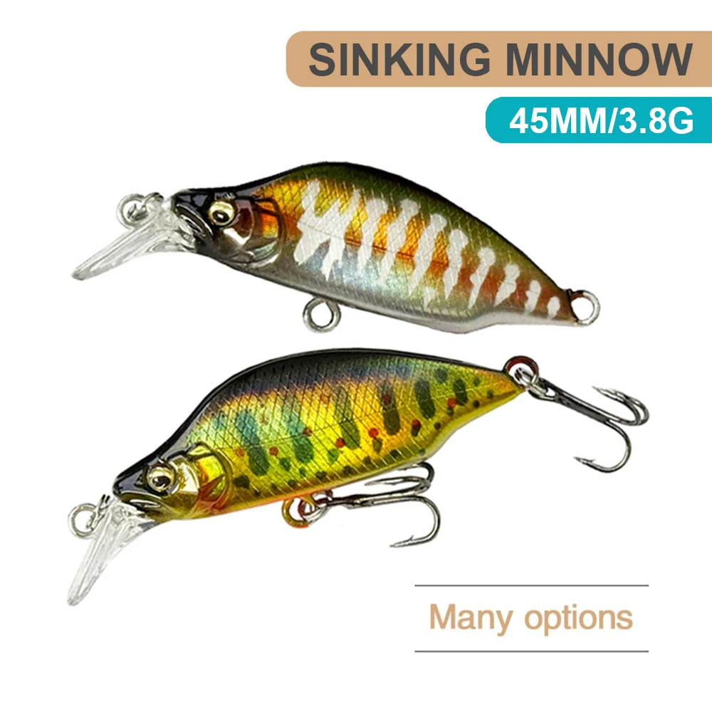 4.5cm 3.8g Fishing Lures Sinking Micro Minnow Wobbler Artificial Hard Bait Jerkbait Fishing Accessories Stream Trout Bass MN611