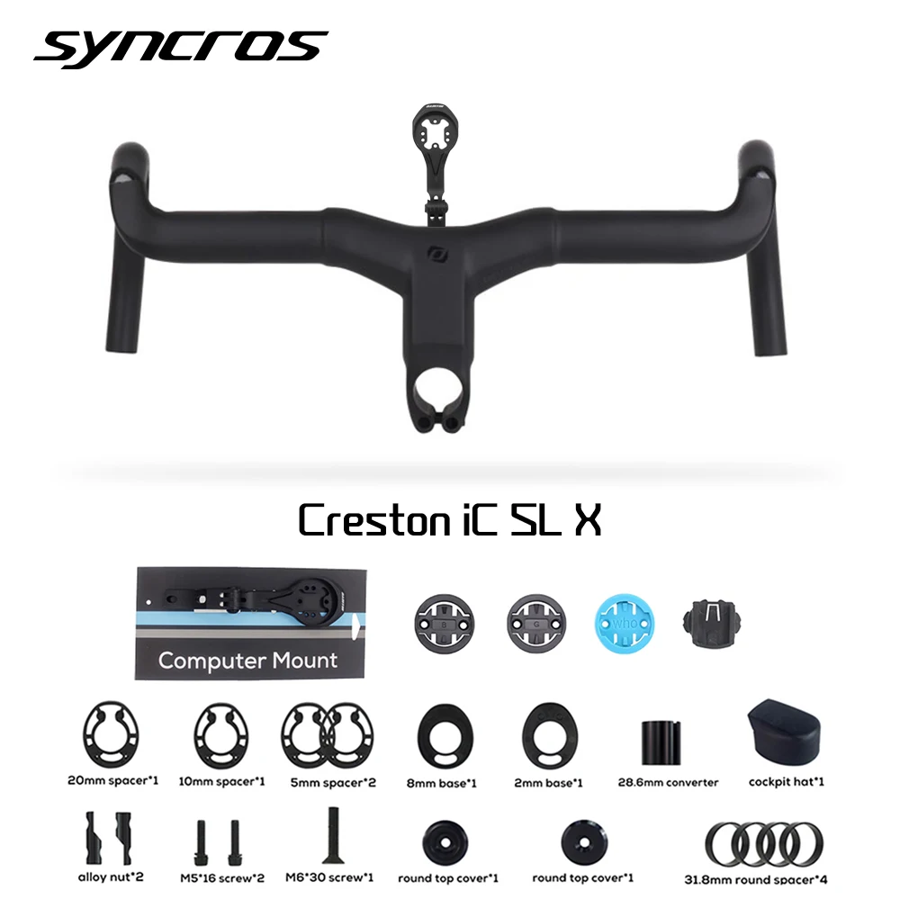 

Syncros Creston IC Sl X Full Internal Cable Routing Road Bicycle Handlebar T1000 Carbon Gravel Integrated Cockpit DI2 With Mount