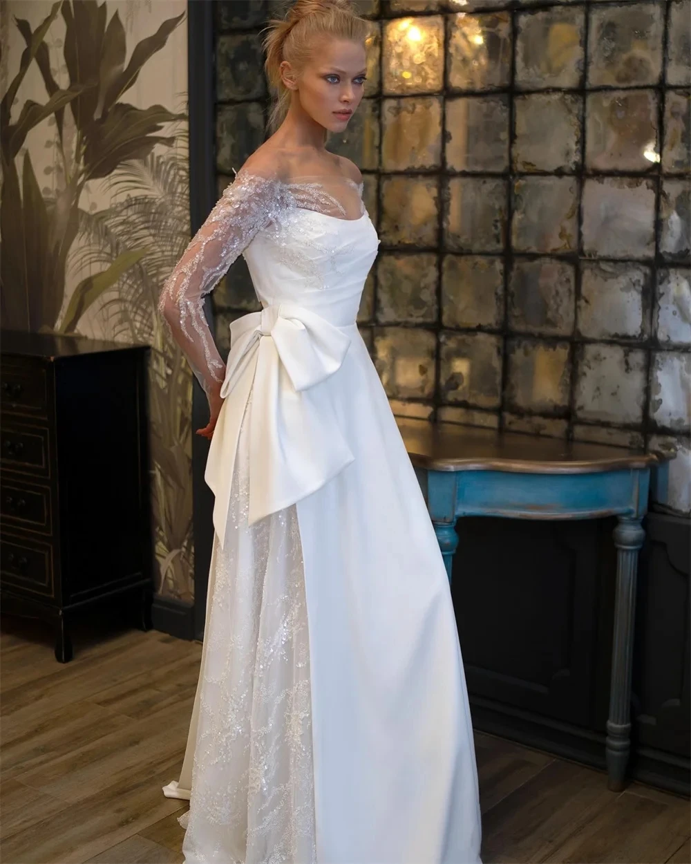 

Luxury A-line Wedding Dress 2026 Detachable Sleeves Sequined Lace Princess Bridal Bride Gowns Vestidos De Noiva