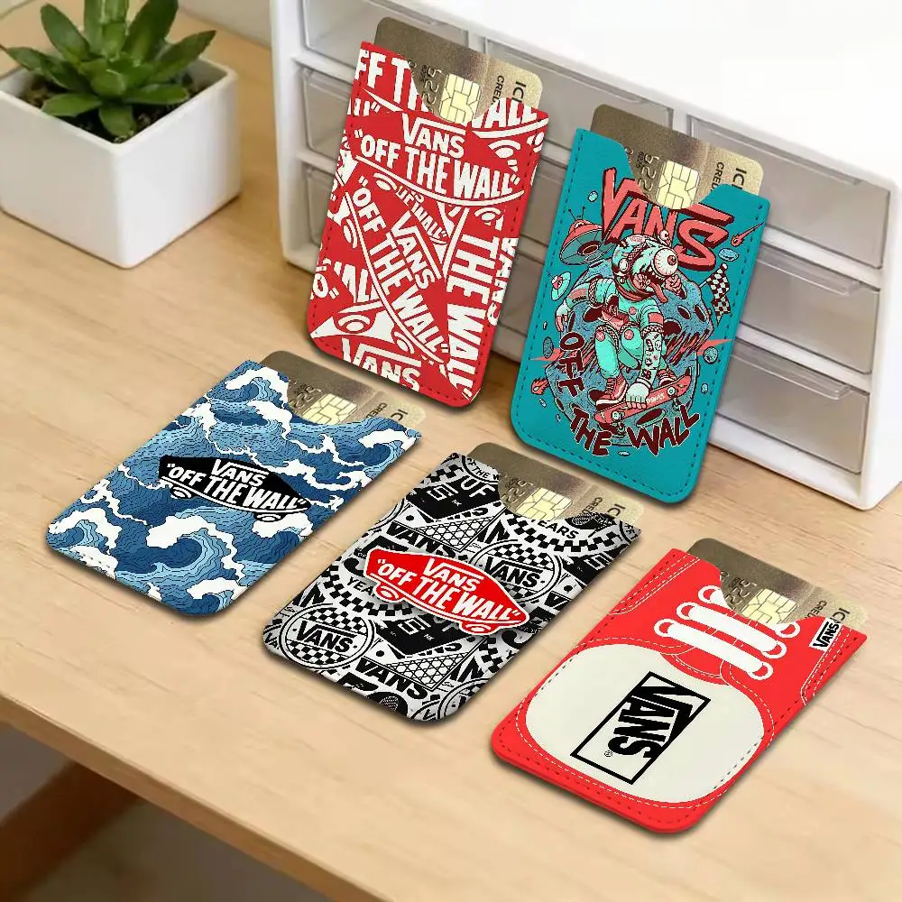 Brand V-Vans Luxur.webp PU Leather Card Holder Sleeve for Credit Cards,Secure/Slim Design, Travel Storage Essentials